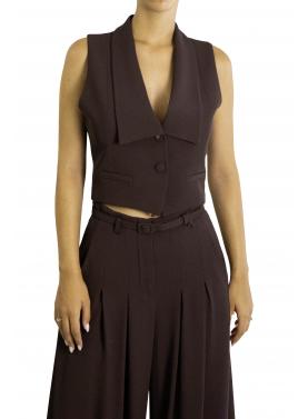 Gilet crop con rever Imperial 